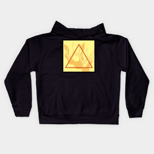 Yellow and Red Fire Alchemy Symbol Kids Hoodie